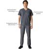 imageMembers Only Brighton VNeck Mens Scrubs Top with Pockets  Medical Scrubs for Men  Hospital Uniform  Stretch FabricGraphite