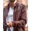 imageMembers Only Iconic Racer Faux Leather Jacket MenBurgundy