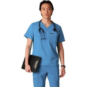 imageMembers Only Brighton VNeck Mens Scrubs Top with Pockets  Medical Scrubs for Men  Hospital Uniform  Stretch FabricCeil Blue