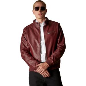imageMembers Only Iconic Racer Faux Leather Jacket MenBurgundy