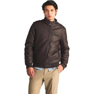 imageMembers Only Iconic Racer Faux Leather Jacket MenDark Brown