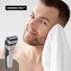 imageMembers Only Electric Razor for Men Lithium Metallic Cordless 3 Heads Rotary Shaver Precision Trimming Close Shave with Builtin Popup Trimmer IPX6 Waterproof USB Rechargeable Battery2 Blade Shaver