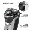 imageMembers Only Electric Razor for Men Lithium Metallic Cordless 3 Heads Rotary Shaver Precision Trimming Close Shave with Builtin Popup Trimmer IPX6 Waterproof USB Rechargeable Battery3 Head Shaver