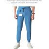 imageMembers Only London Drawstring Mens Jogger Pants Medical Scrubs Set Hospital Scrub PantsCeil Blue