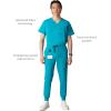 imageMembers Only London Drawstring Mens Jogger Pants Medical Scrubs Set Hospital Scrub PantsTeal