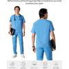 imageMembers Only Manchester VNeck Scrub Top with Pockets  Medical Scrubs for Men Hospital Uniform  Comfortable Stretch FabricCeil Blue