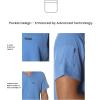 imageMembers Only Manchester VNeck Scrub Top with Pockets  Medical Scrubs for Men Hospital Uniform  Comfortable Stretch FabricCeil Blue