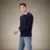 imageMembers Only Mens Crew Neck Cable SweaterBlue