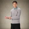imageMembers Only Mens Crew Neck Cable SweaterGrey