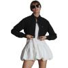 imageMembers Only Mini Cropped Jacket Women Trendy Racer JacketBlack