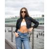 imageMembers Only Mini Cropped Jacket Women Trendy Racer JacketBlack