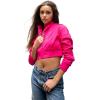 imageMembers Only Mini Cropped Jacket Women Trendy Racer JacketHot Pink