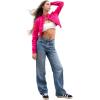 imageMembers Only Mini Cropped Jacket Women Trendy Racer JacketHot Pink