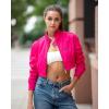 imageMembers Only Mini Cropped Jacket Women Trendy Racer JacketHot Pink