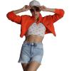 imageMembers Only Mini Cropped Jacket Women Trendy Racer JacketOrange