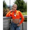 imageMembers Only Mini Cropped Jacket Women Trendy Racer JacketOrange