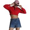 imageMembers Only Mini Cropped Jacket Women Trendy Racer JacketRed