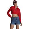 imageMembers Only Mini Cropped Jacket Women Trendy Racer JacketRed