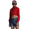 imageMembers Only Mini Cropped Jacket Women Trendy Racer JacketRed