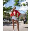 imageMembers Only Mini Cropped Jacket Women Trendy Racer JacketRed