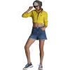 imageMembers Only Mini Cropped Jacket Women Trendy Racer JacketYellow