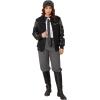 imageMembers Only Oversized Wool Varsity Jacket Women Leather Sleeve  Letterman Jacket Women  Black