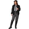 imageMembers Only Oversized Wool Varsity Jacket Women Leather Sleeve  Letterman Jacket Women  Black