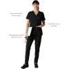 imageMembers Only Siena Double Chest ampamp Pouch Pocket Medical Scrub Top for Women Hospital UniformBlack