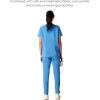 imageMembers Only Siena Double Chest ampamp Pouch Pocket Medical Scrub Top for Women Hospital UniformCeil Blue