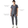 imageMembers Only Siena Double Chest ampamp Pouch Pocket Medical Scrub Top for Women Hospital UniformGraphite