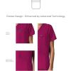 imageMembers Only Siena Double Chest ampamp Pouch Pocket Medical Scrub Top for Women Hospital UniformWine