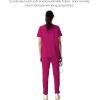 imageMembers Only Siena Double Chest ampamp Pouch Pocket Medical Scrub Top for Women Hospital UniformWine