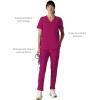 imageMembers Only Siena Double Chest ampamp Pouch Pocket Medical Scrub Top for Women Hospital UniformWine