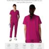 imageMembers Only Siena Double Chest ampamp Pouch Pocket Medical Scrub Top for Women Hospital UniformWine