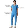 imageMembers Only Womens Cordoba VNeck Scrub Top with 5 Pocket  Medical Scrubs  Hospital Uniform Ceil Blue