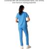 imageMembers Only Womens Cordoba VNeck Scrub Top with 5 Pocket  Medical Scrubs  Hospital Uniform Ceil Blue