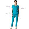 imageMembers Only Womens Cordoba VNeck Scrub Top with 5 Pocket  Medical Scrubs  Hospital Uniform Teal