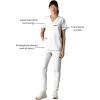 imageMembers Only Womens Cordoba VNeck Scrub Top with 5 Pocket  Medical Scrubs  Hospital Uniform White