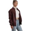imageMembers Only Womens Faux Leather Iconic Racer JacketBurgundy