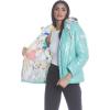 imageMembers Only Womens HiShine Chevron Quilt Puffer Jacket with Looney Tunes Mashup Print LiningMint