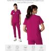 imageMembers Only Womens Palermo Scrub Top with 4 Pocket  Hospital UniformWine