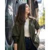imageMembers Only Womens Satin Bomber JacketDark Green