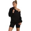 imageMembers Only Womens Taylor Double Zipper Pullover Oversized HoodieBlack