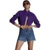imageMembers Only Mini Cropped Jacket Women Trendy Racer JacketPurple