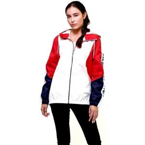imageMembers Only Color Block Poly Taslon Zip Front for WomenPink
