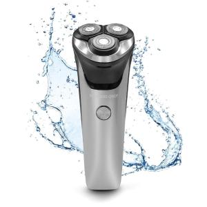 imageMembers Only Electric Razor for Men Lithium Metallic Cordless 3 Heads Rotary Shaver Precision Trimming Close Shave with Builtin Popup Trimmer IPX6 Waterproof USB Rechargeable Battery3 Head Shaver