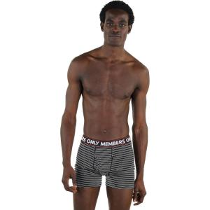 imageMembers Only Mens Cotton Spandex Ultra Soft ampamp Breathable Boxer Briefs Pack of 3Black  White  Stripe