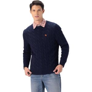 imageMembers Only Mens Crew Neck Cable SweaterBlue