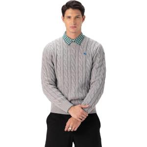 imageMembers Only Mens Crew Neck Cable SweaterGrey