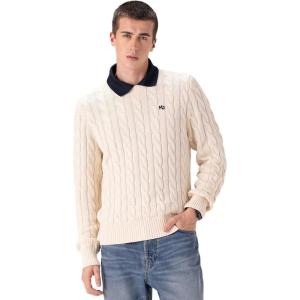 imageMembers Only Mens Crew Neck Cable SweaterIvory